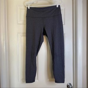 LULULEMON heathered black Wunder Under high-rise 7/8 tight Luxtreme leggings 12